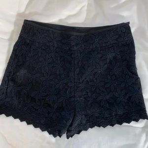 Black flower shorts